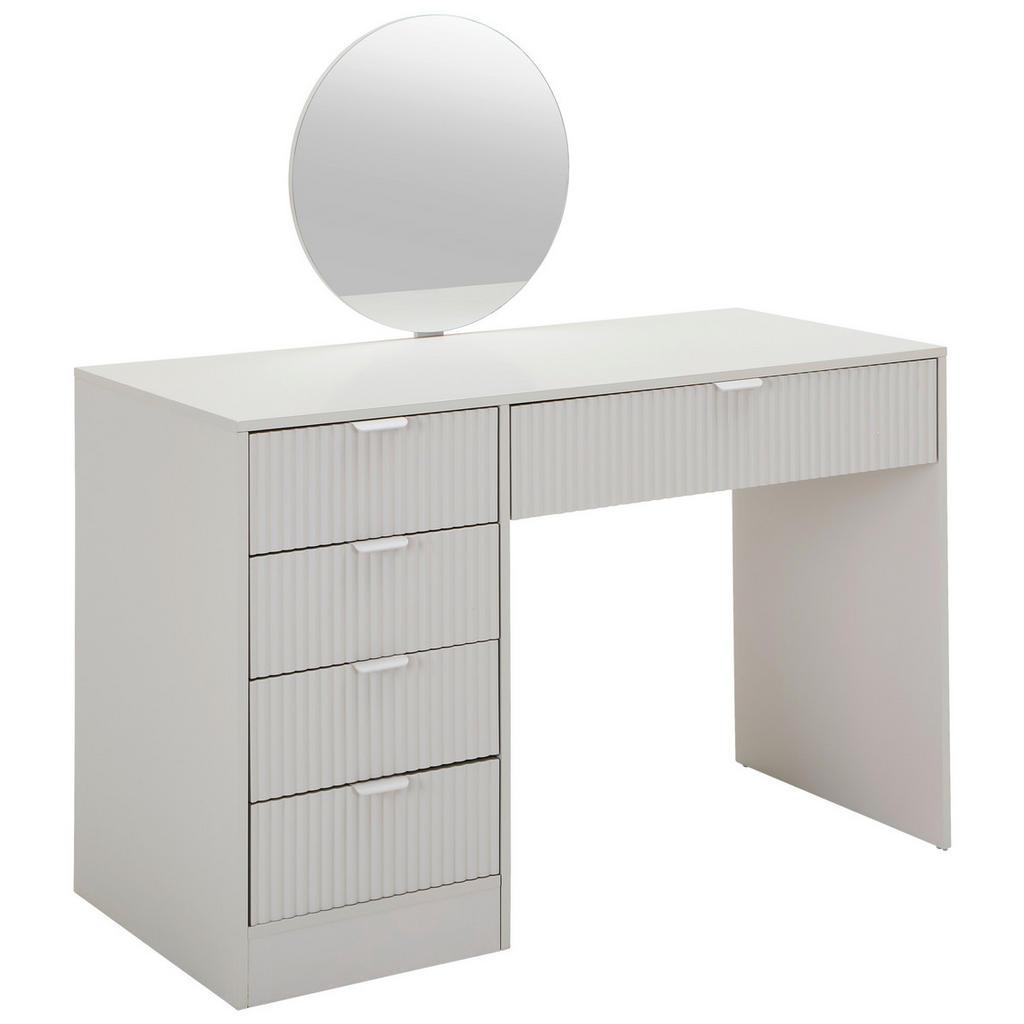 Xora Schminktisch , Kaschmir , Metall, Glas, Holzwerkstoff , 5 Schublade(n) Schubladen , rechteckig , Wange , 55x127.5x120 cm , Bsci , Schlafzimmer, Schminktische