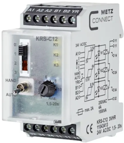 Metz Connect Schwellwertschalter 24, 24 V/AC, V/DC (max) 3 Wechsler 11043413 1St.