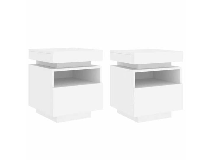 Armoires de chevet avec lumières LED 2 pièces - - blanc - 2 pièces - fonction d'affichage - 40 x 39 x 48 5 cm 356aqu69h