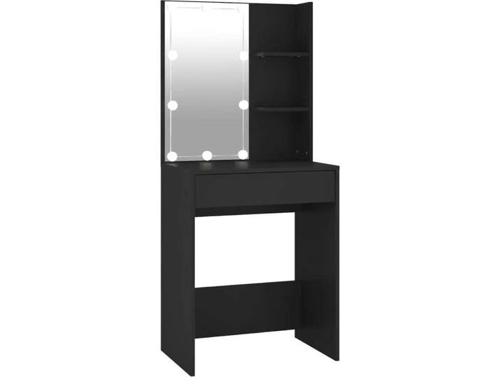 vidaXL Coiffeuse avec LED noir 60x40x140 cm