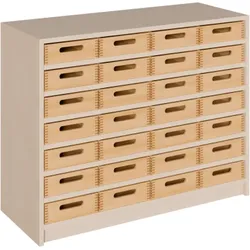 Korpus-Regal mit flachen Materialkästen