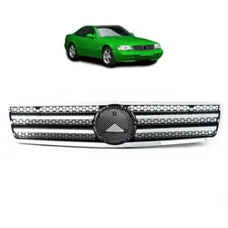 Sport Kühlergrill Chrom Schwarz glanz passend für Mercedes Benz SL (R129) ab 1989-2001