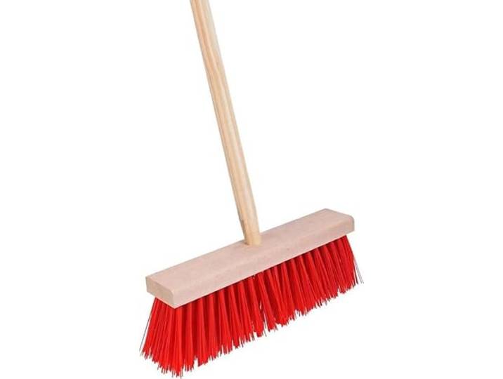 Synx tools Bezem Rood - Buiten bezem - Veger - Bezem steel 120/ 28cm breed - Tuinbezem - Tuingereedschap