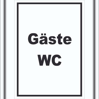 HB-Druck Gäste WC Schild mit Text Toilette hochkant A6 (105x148mm)