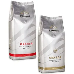 MAROMAS Kaffeebohnen Probierpack (2x 250g) - Maromas Herstellergarantie, kostenlose Beratung