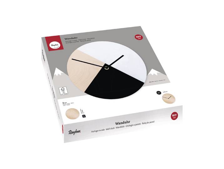 BP: Wanduhr, FSC Mix Credit, 25cm ø, 2, Box 1Set