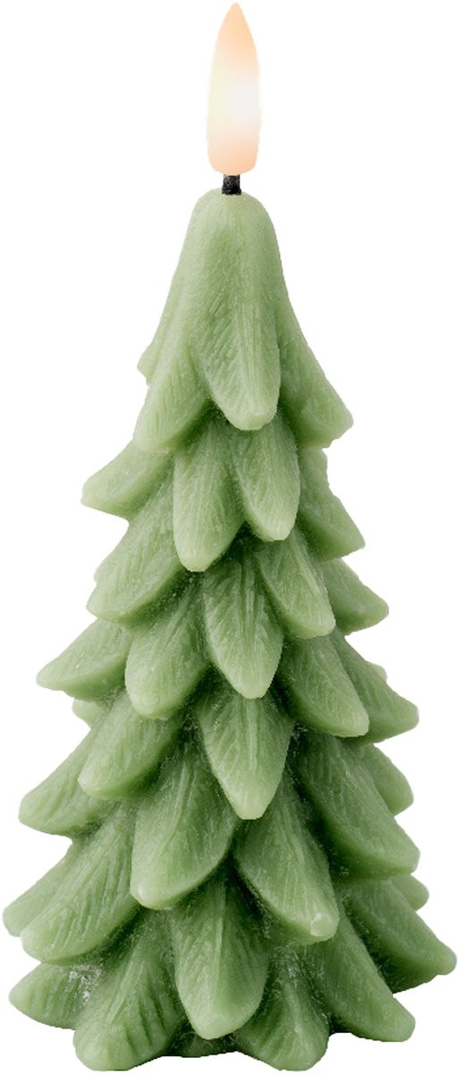 Lumineo LED kerstboom kaars groen - 15 cm