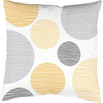 Dekokissen HOME WOHNIDEEN "BORDEN" Gr. 1, gelb (gelb, bedruckt), B:40cm L:40cm, Polyester, Dekokissen_Sitzkissen_Kissenhüllen, Kissenhülle mit Füllung, 1 Stück