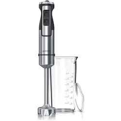 Arendo Stabmixer 1000W, Edelstahl Pürierstab, stufenlose Regelung, inkl. Messbecher, elektrischer Handmixer, Stabmixer, Schwarz, Silber
