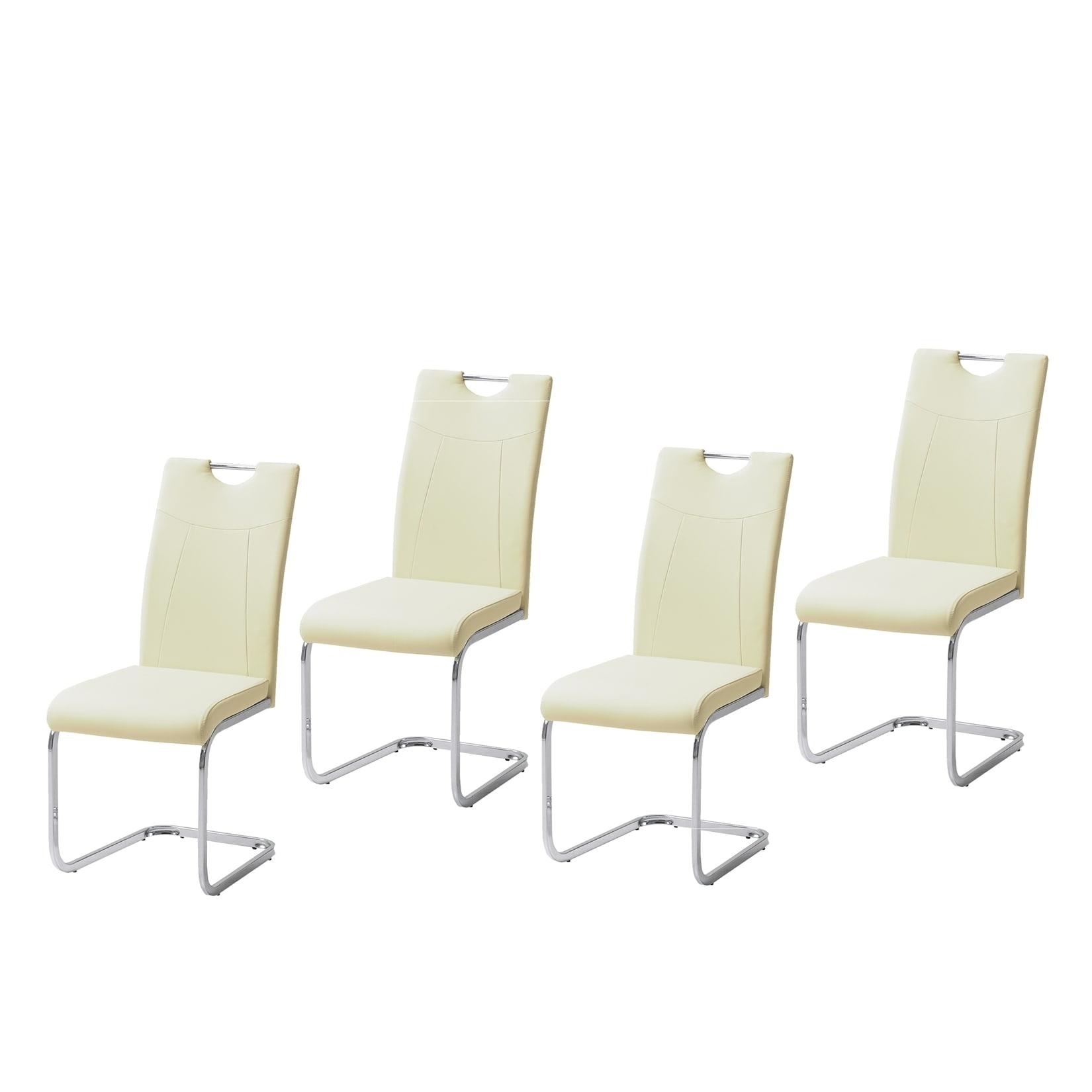 HTI-Living Esszimmerstuhl 4er Set Beige Kunstleder Kelly C