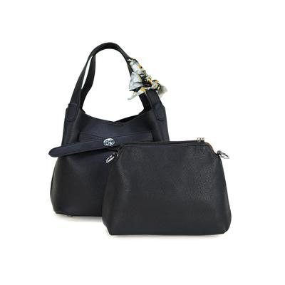 Henkeltasche HARPA "PRUE", Damen, Gr. B/H/T: 14cm x 22cm x 25cm, schwarz, Lederimitat, unifarben, Taschen, mit separater Umhängetasche