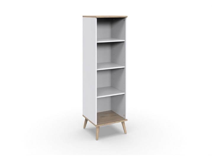 freiraum Regal Fehmarn, in Weiß, Absetzung Viking-oak Dekor - 42x142x40cm (BxHxT)