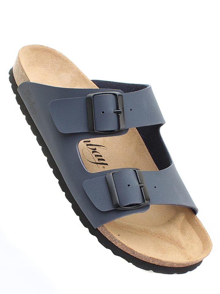 Sunbay Pantoletten "Trefle" in Dunkelblau - 44
