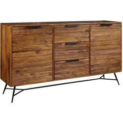 FineBuy, Kommode + Sideboard, Sideboard Braun (160 x 40 x 88 cm)