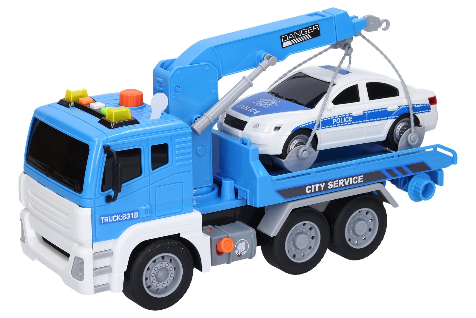 Wiky Aanhaakwagen met auto en accessoires, 30 cm
