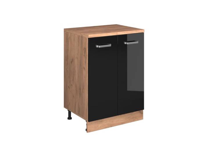 Meuble sous pente R-Line 60cm sans pente avec 2 portes Noir Haute brillance Vicco 61764