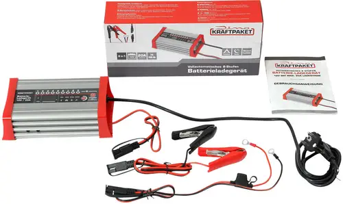 Dino KRAFTPAKET KFZ Batterieladegerät 20A-12V mit Camping-, Nacht-und Memory-Speicher 136320 Automatikladegerät 12V 20A