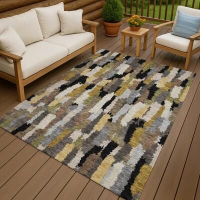Addison Rugs Machine Washable Indoor/ Outdoor Contemporary Stacks Chantille Rug
