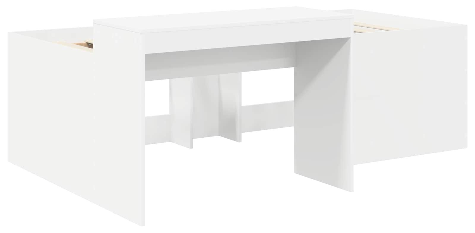 vidaXL Stapelbed met bureau voor kinderen, wit, houtvezel