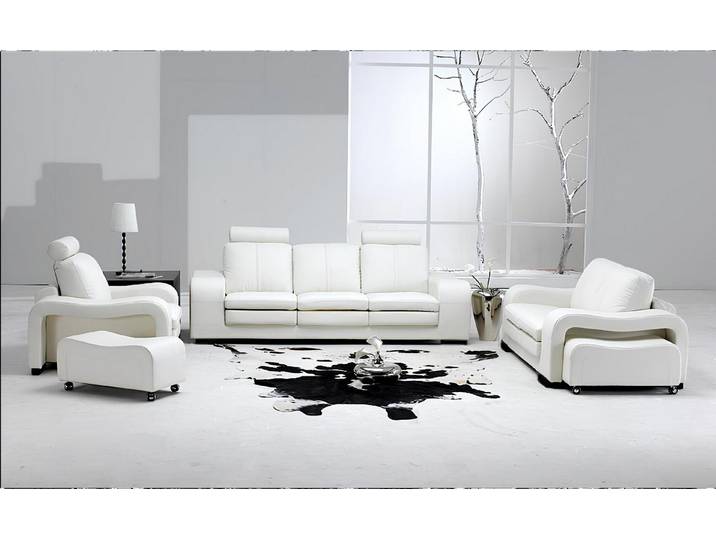 Xlmoebel Polstergarnitur Elegantes Ledersofa mit USB-Anschluss und modernem Design, (Polstergarnitur, 3-tlg., Sofagarnitur 3+2+1 Sitzer A1112), Hergestellt in Europa