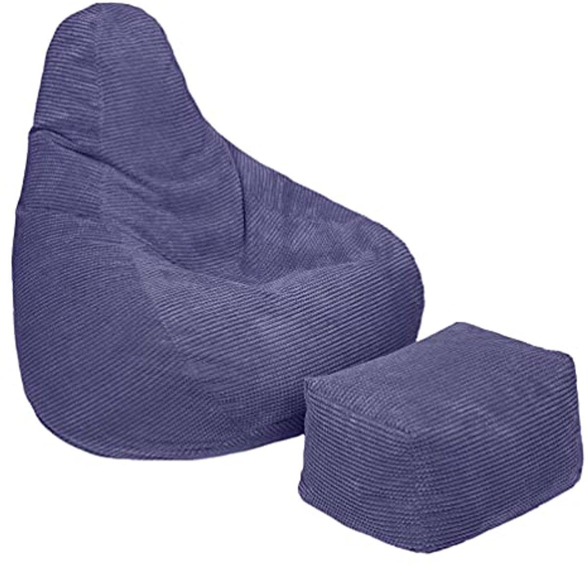 Ergonomische Hoge Rug Zitzak van Corduroy voor Binnengebruik - Paars