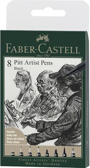 Fiberpenna Pitt Artist Manga Svart 8/fp