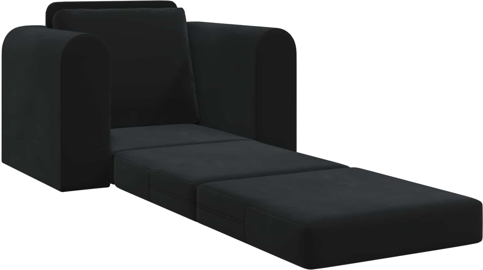 vidaXL Canapé-Lit Noir 98 x 71 x 83 cm Velours