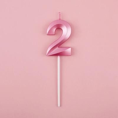 Uplift Essentials 3D Metallic Digital Birthday Candle pink No 2