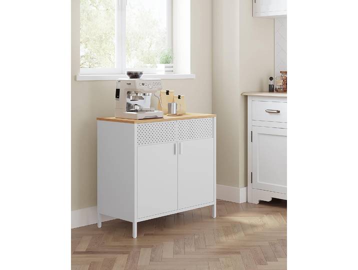 home24 Kast Serdam - breedte 80 cm 80 x 76 x 40cm wit/zwart