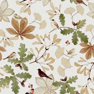 Sophie Allport Orchard Birds Warm Sand Wallpaper - N/A