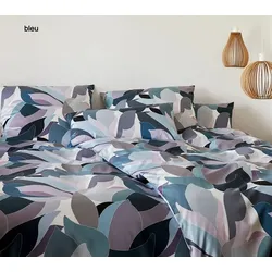 Elegante Bettwäsche Night Garden - 135x200 cm + 80x80 cm	bleu