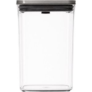 OXO Vorratsdose Steel Pop, aus Kunststoff, 4,2 Liter, mit Edelstahl-Deckel, transparent, luftdicht