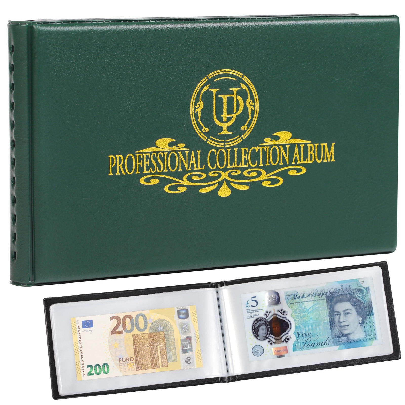 Lustrens Verzamelalbum voor bankbiljetten met 40 zakken en dubbelzijdige pagina's