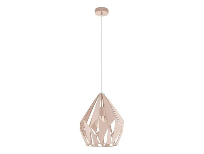 Eglo Suspension Carlton-P\, lampe suspendue vintage 1 flamme\, luminaire rétro en acier\, couleur : abricot pastel\, douille : E27\, Ø 31 cm