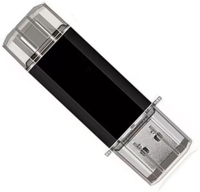 INF Kurzer 2-in-1 USB-Stick High-Speed USB 3.0 für Computer und Smartphones 128 GB Schwarz 32 GB