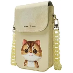 Dell Nimmy 3in1 Set phone bag + wallet + locator case khaki Big Eyed Pet 2.0 Cat, Powerbank, Braun
