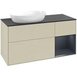 Villeroy & Boch Waschbeckenunterschrank Finion FA5, Silk Grey Matt Lacquer / Midnight Blue Matt Lacquer, 1200x603x501 mm, mit Beleuchtung und SoftClosing