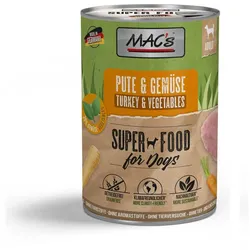 MAC's SuperFood Hundenassfutter Pute&Gemüse 12x 400 Gramm