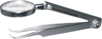 Pharma Brutscher ZECKENPINZETTE Chirurgenstahl mit Lupe 1 St 01317319