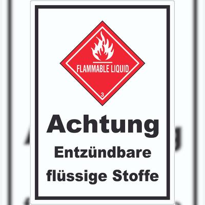 HB-Druck Aufkleber Entzündbare flüssige Stoffe Flammable Liquid A2 (420x594mm)