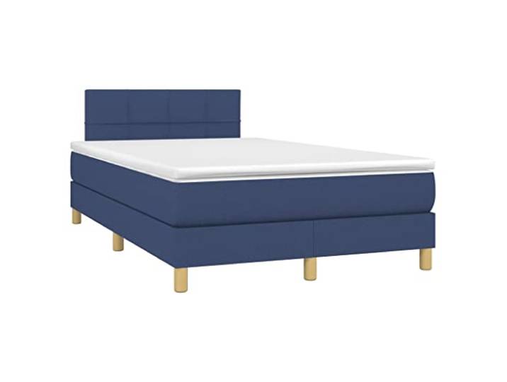 KKgypkn Boxspringbett mit Taschenfederkernmatratze Blau 120x190 cm Stoff, höhenverstellbares Kopfteil, mittelharte Unterstützung, atmungsaktiv und langlebig
