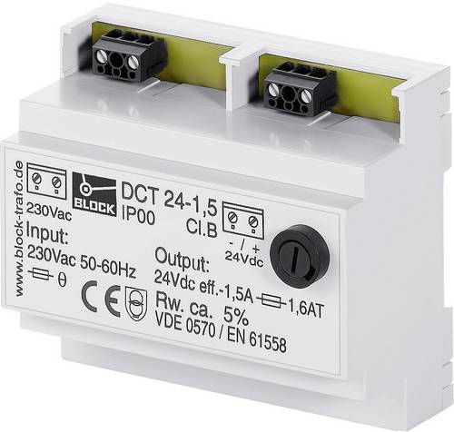 Block DCT 24-2,5 Ungeregelte Gleichstromversorgung 24 V/DC 2.5A 60W Anzahl Ausgänge:1 x Inhalt 1St.