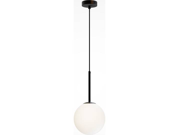 Suspension\, métal verre\, noir\, D 20 cm