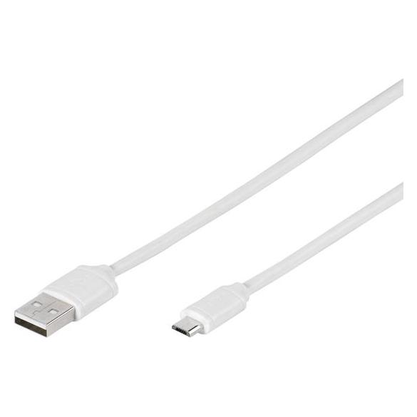 Vivanco Kabel USB - microUSB 1,0 m, weiss (35816) (1 m, USB 2.0) (PBVVMUSBWHITE)