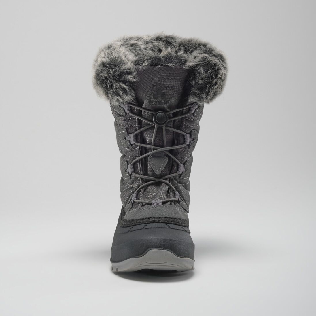 Snowboots KAMIK "MOMENTUM3", Damen, Gr. 36, grau (charcoal, charbon), Synthetik, Textil, Schuhe Snowboots, Winterboots, Winterstiefel, Winterschuhe, wasserdicht und gefüttert charcoal, charbon 36