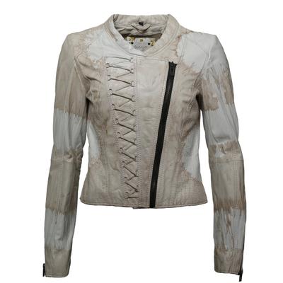 Lederjacke MAZE "Manhattan", Damen, Gr. S, beige, Obermaterial: 100% Leder, Schaf / Futter: 80% Baumwolle. 20% Polyester / Ärmelfutter: 100% Polyester, Jacken