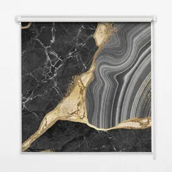 INNENROLLO - Fensterrollo - Rollo - 110x140 cm - Schwarzer Marmor