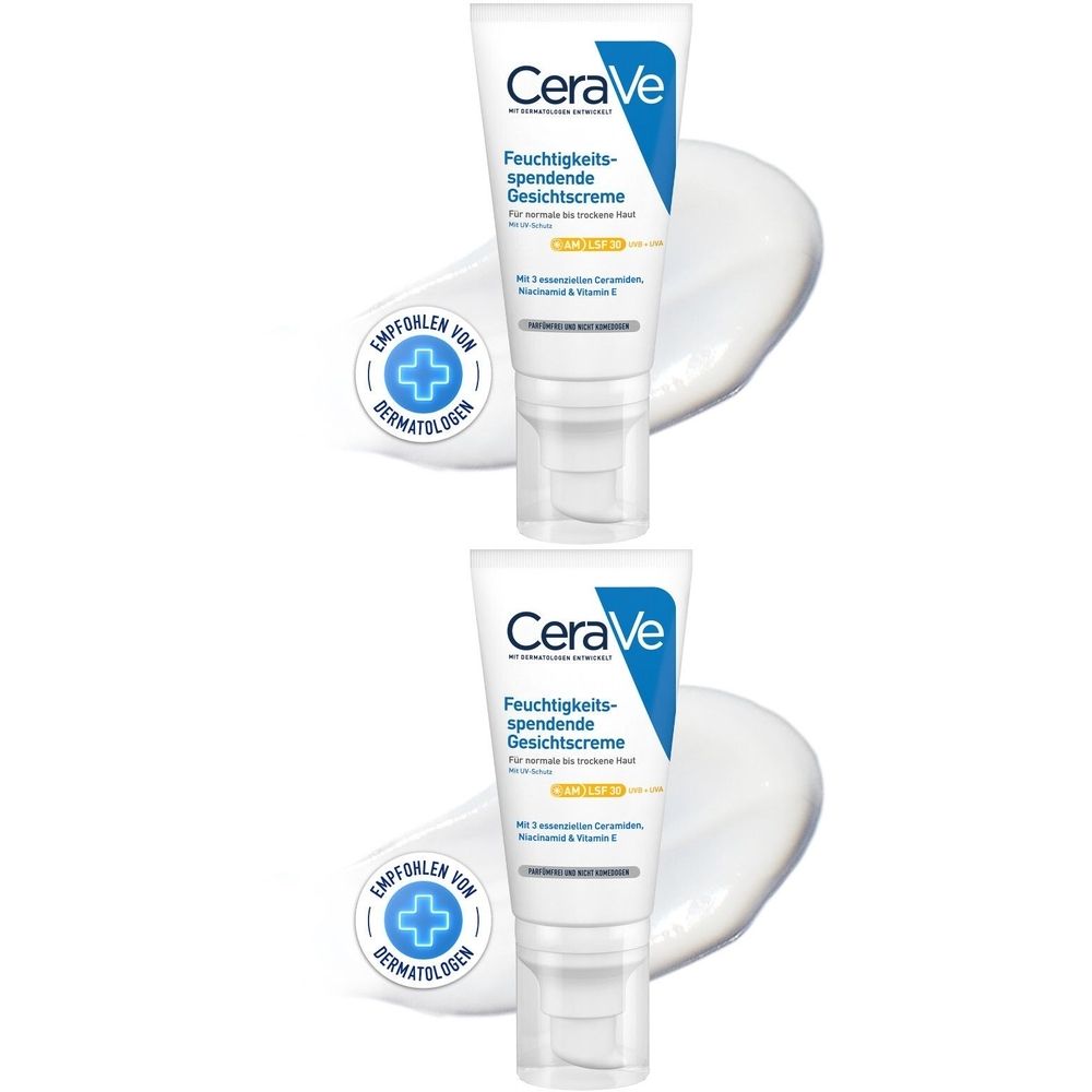CeraVe Feuchtigkeitsspendende Gesichtscreme mit LSF 30 x2 2x52 ml Creme