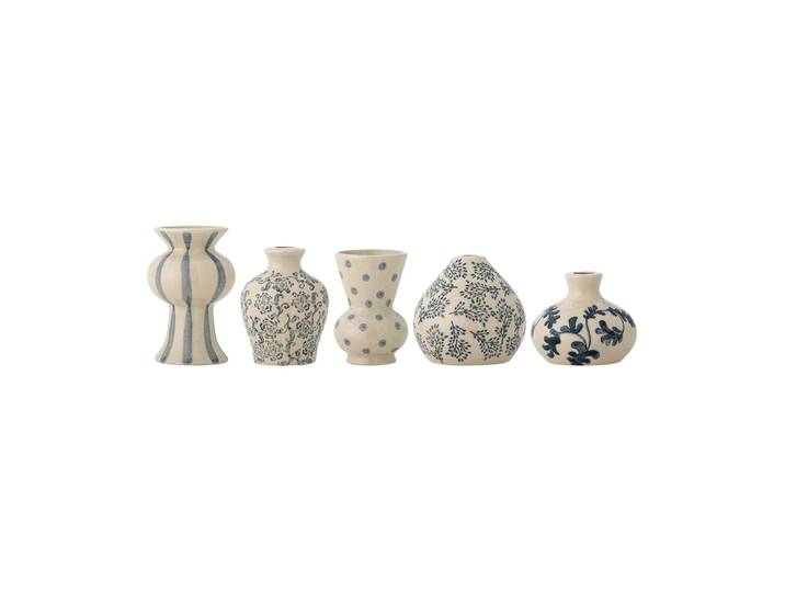 Bloomingville Quinto vase Grès bleu, 5 pièces