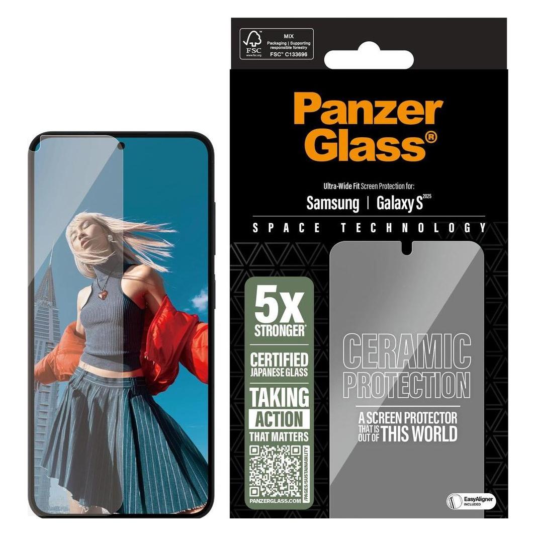 PanzerGlass Ceramic Displayschutz (1 Stk., Samsung Galaxy S24, Samsung Galaxy S25) (PGRUWFCG38388)